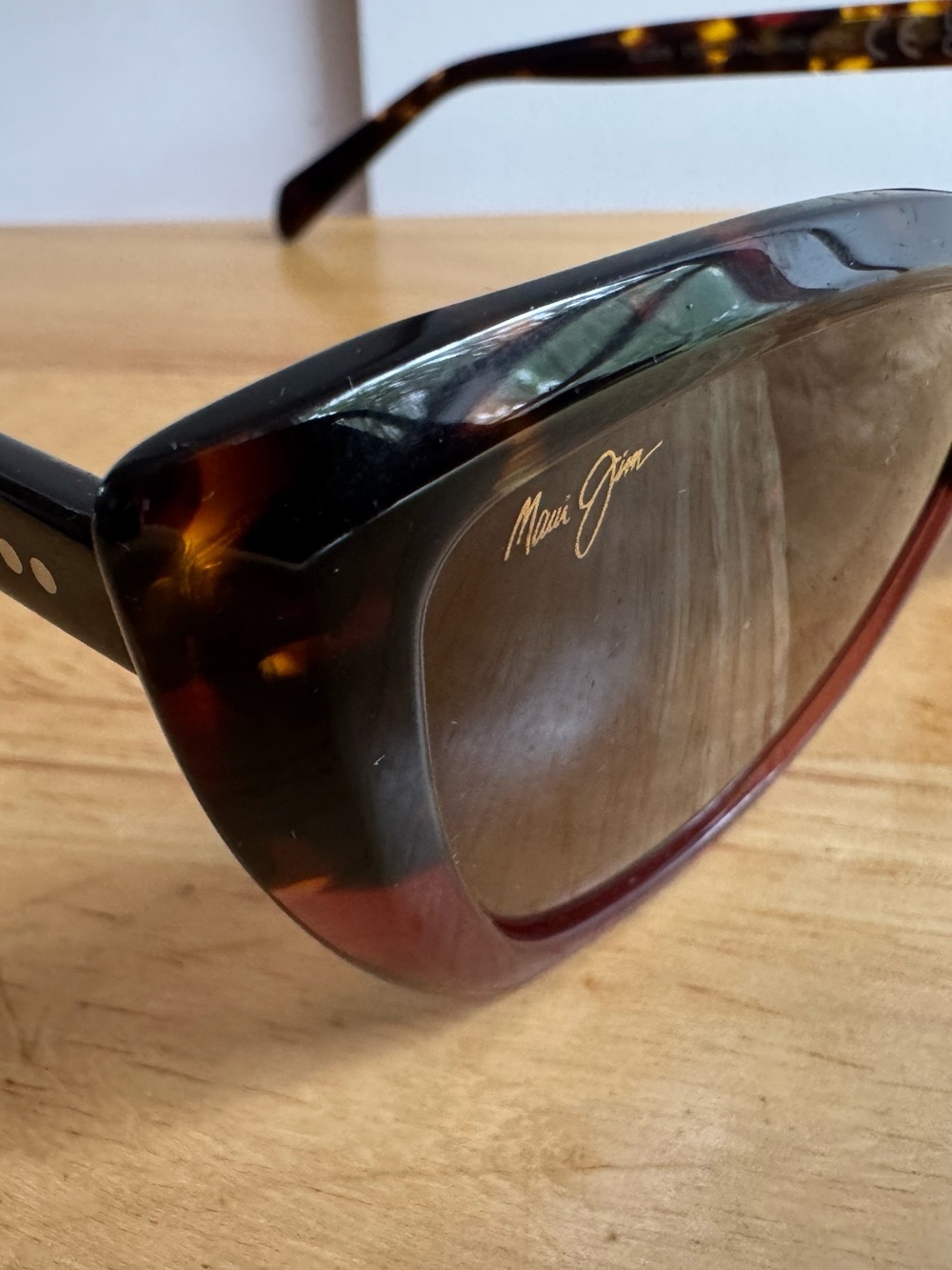 Maui Jim Blossom MJ892-10 Polarized Cat Eye Sunglasses Havana Peach Bronze Case - Picture 8 of 13